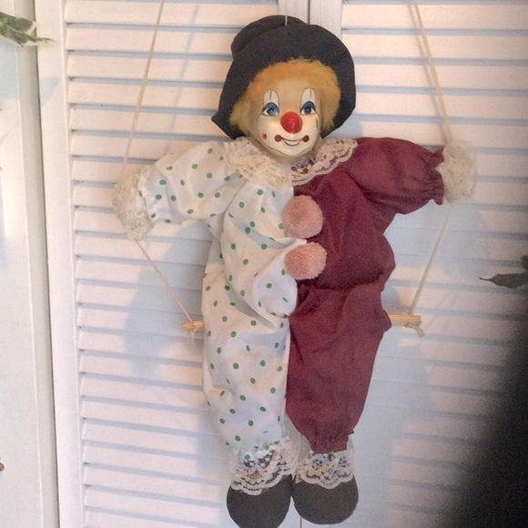 Albert E price Toys Vintage String Clown Puppet On A Swing Poshmark